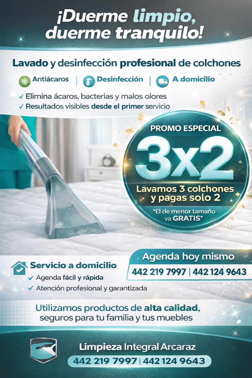 lavado y desinfección de colchones